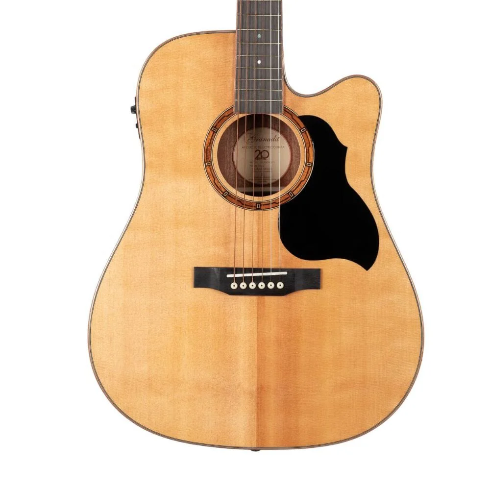Granada GS355A-CEQ 6 String Electro Acoustic Guitar with Fishman Pickup - Natural Gloss - Image 3