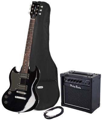 Harley Benton DC-200LH BK Student Ser Bundle