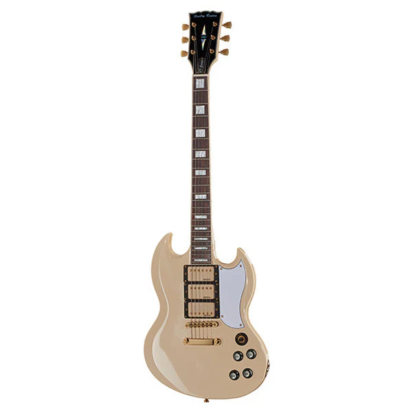Harley Benton DC-600 Vintage Series Electric Guitar - Vintage Ivory