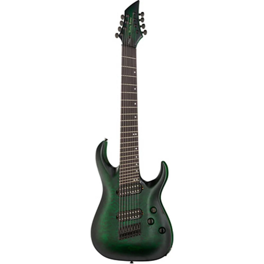 Harley Benton Fanfret-8NT QEB 2018 DLX 8 String Electric Guitar - Quilted Emerald Burst