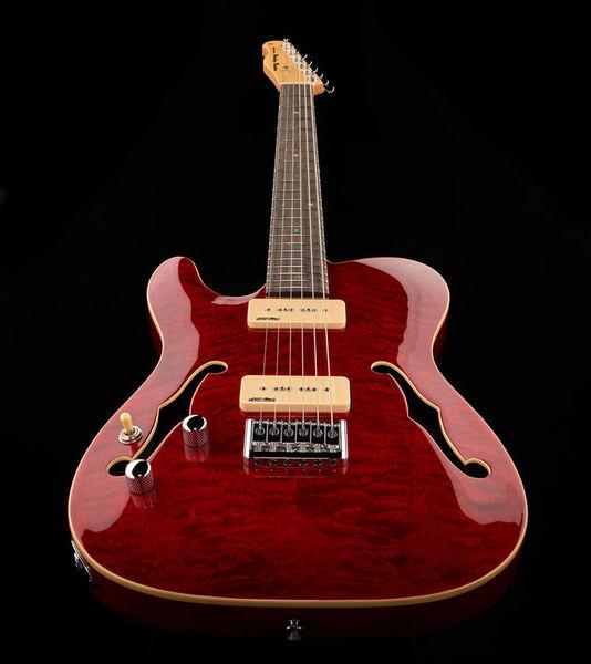 Harley Benton TE-90QM LH Trans Red - Image 8