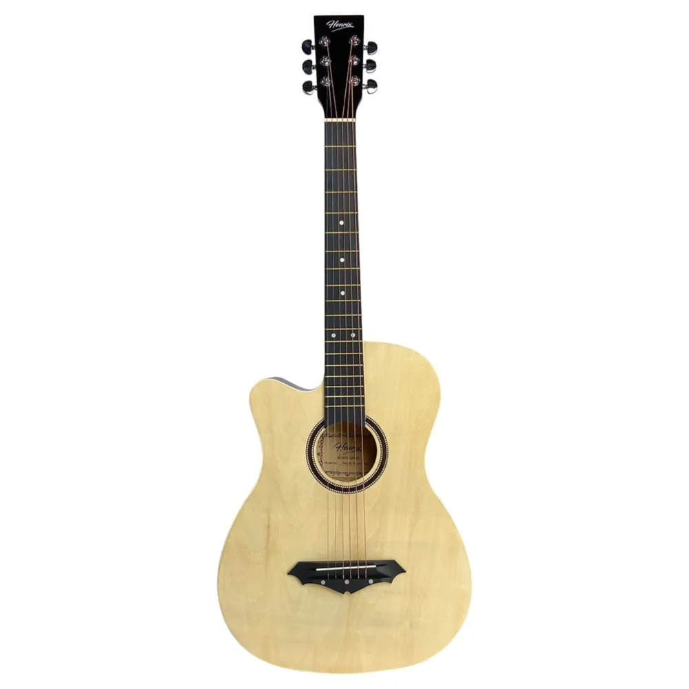 Henrix 38C 38 Inch Cutaway Acoustic Guitar with Dual Action Truss Rod, Gigbag, Picks, String Set, Strap, Cloth & Ebook - Image 3
