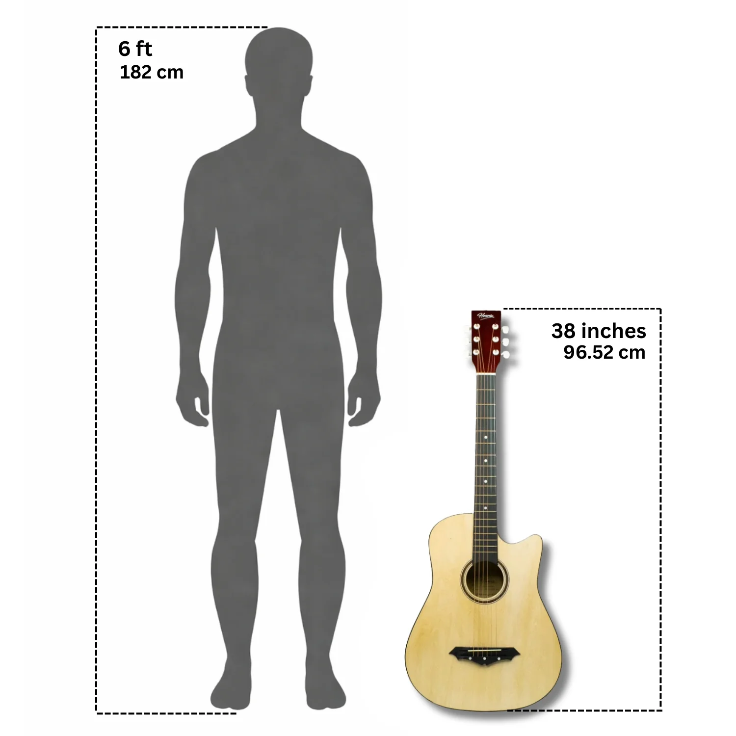 Henrix 38C 38 Inch Cutaway Acoustic Guitar with Dual Action Truss Rod, Gigbag, Picks, String Set, Strap, Cloth & Ebook - Image 61
