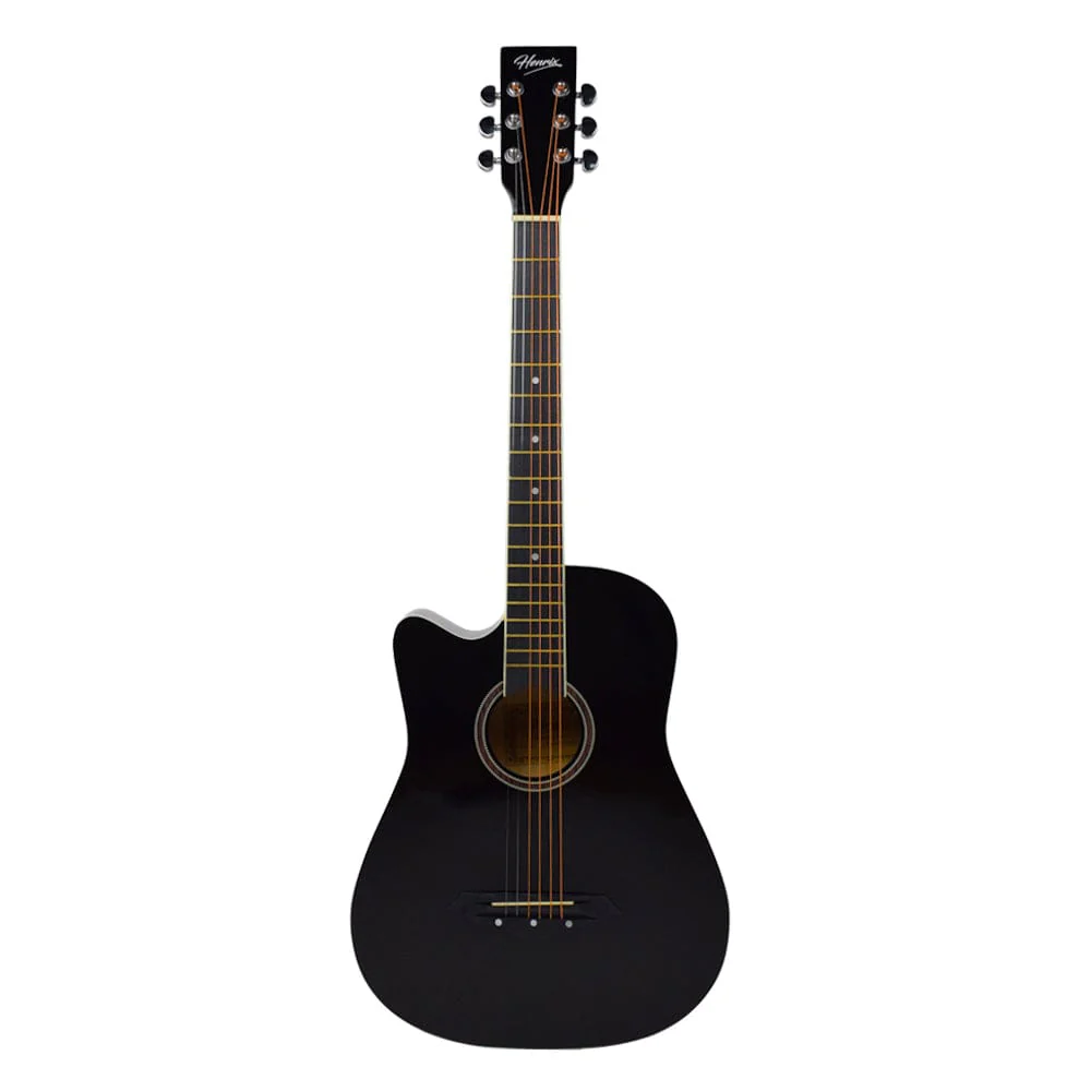 Henrix 38C 38 Inch Cutaway Acoustic Guitar with Dual Action Truss Rod, Gigbag, Picks, String Set, Strap, Cloth & Ebook - Image 98
