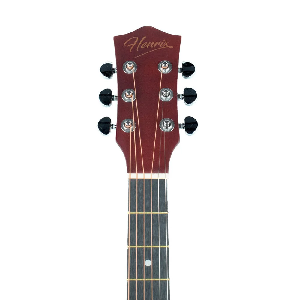 Henrix 40C 40-Inch Cutaway Acoustic Guitar with Dual Action Truss Rod, Gigbag, Picks, String Set, Strap, Cloth & Ebook - Open Box - Image 6
