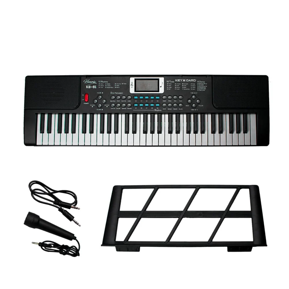 Henrix KB-61 Portable 61 Mini Key Keyboard with Microphone - Image 8