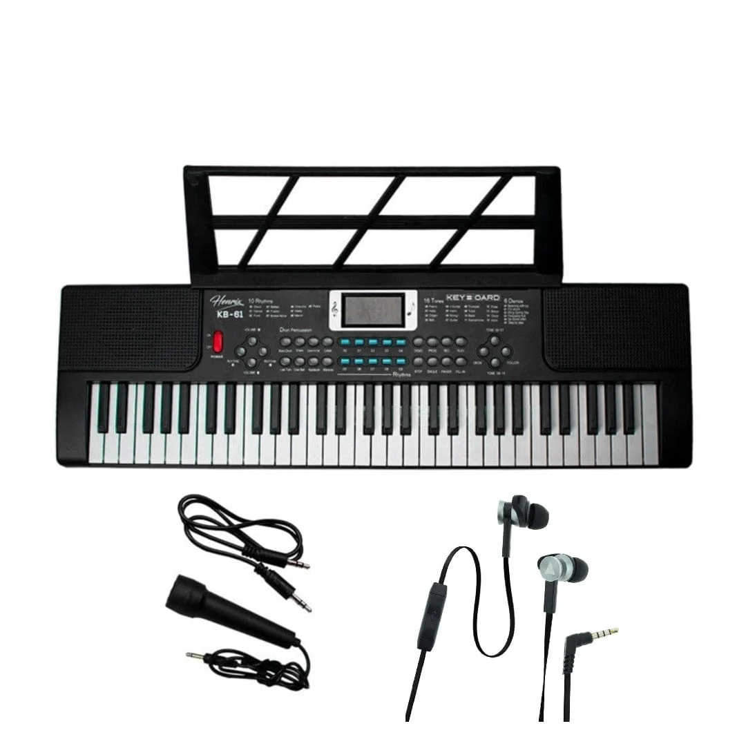 Henrix KB-61 Portable 61 Mini Key Keyboard with Microphone - Image 9