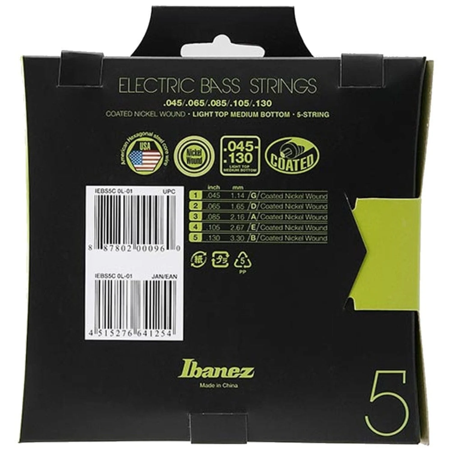 Ibanez IEBS5C 5-String Bass Guitar Strings - 45-130 Gauge - Image 2