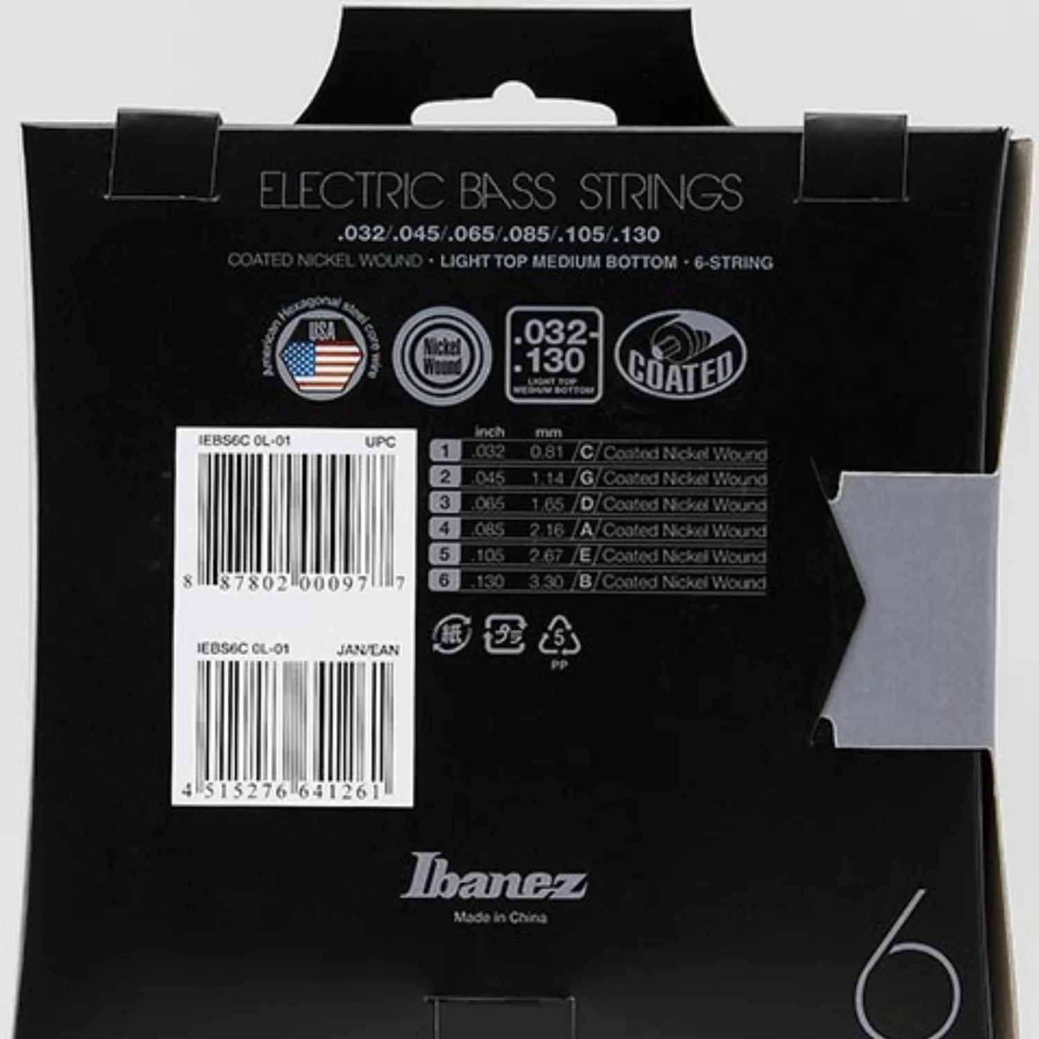 Ibanez IEBS6C 6-String Bass Guitar Strings - 32-130 Gauge - Image 3