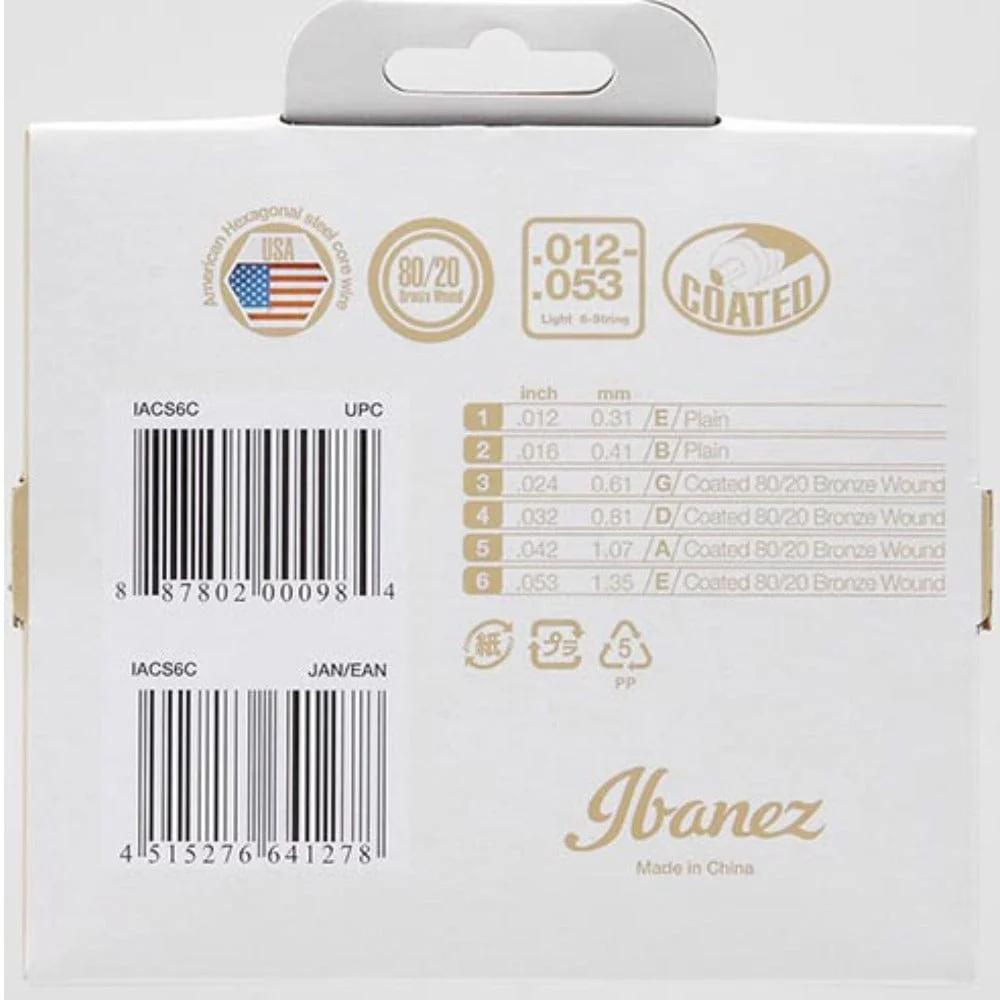 Ibanez IACS6C Acoustic Guitar Strings - 6 String, Light - Image 2