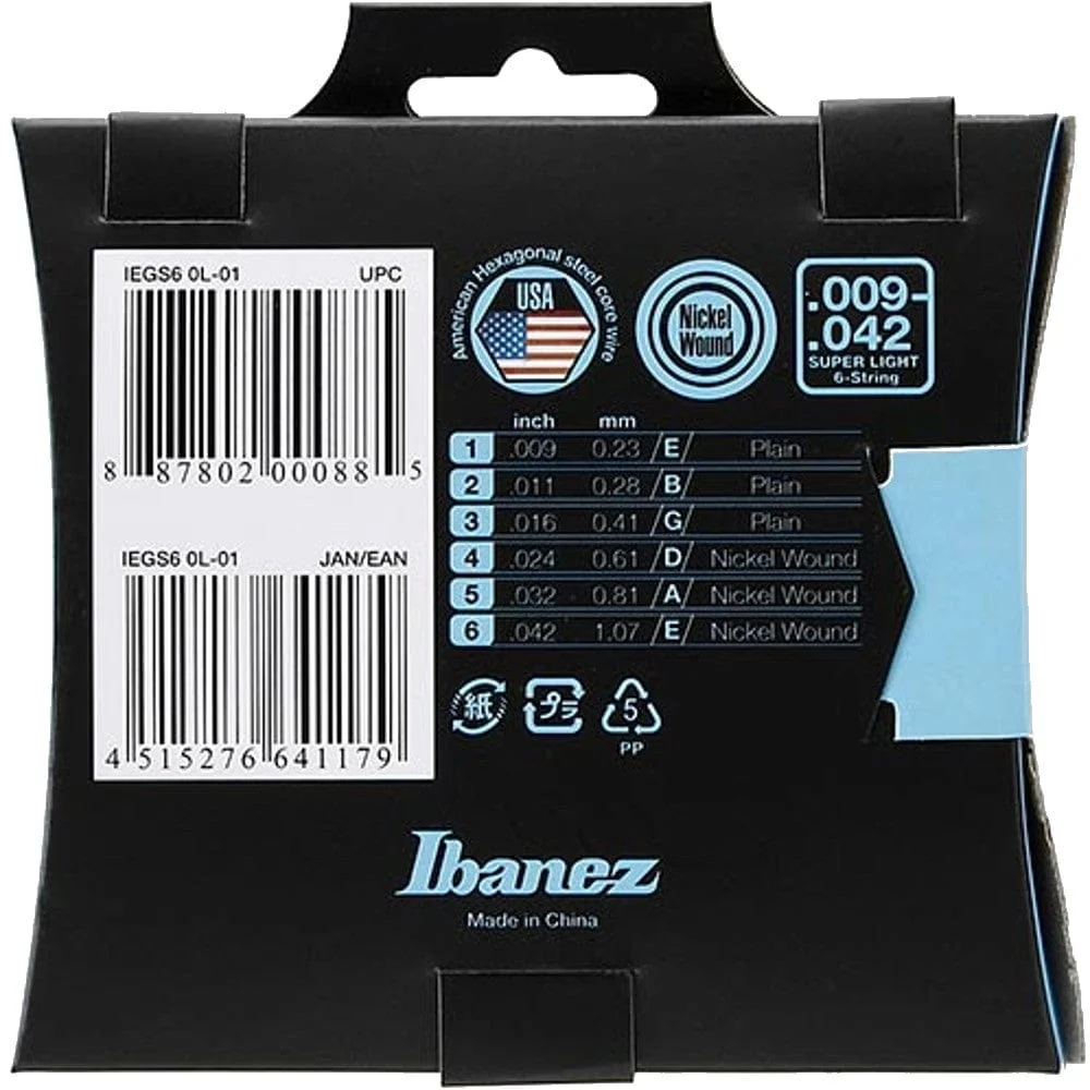 Ibanez IEGS6 Super Light Gauge Electric Guitar Strings - 0.09-0.42 - Image 2