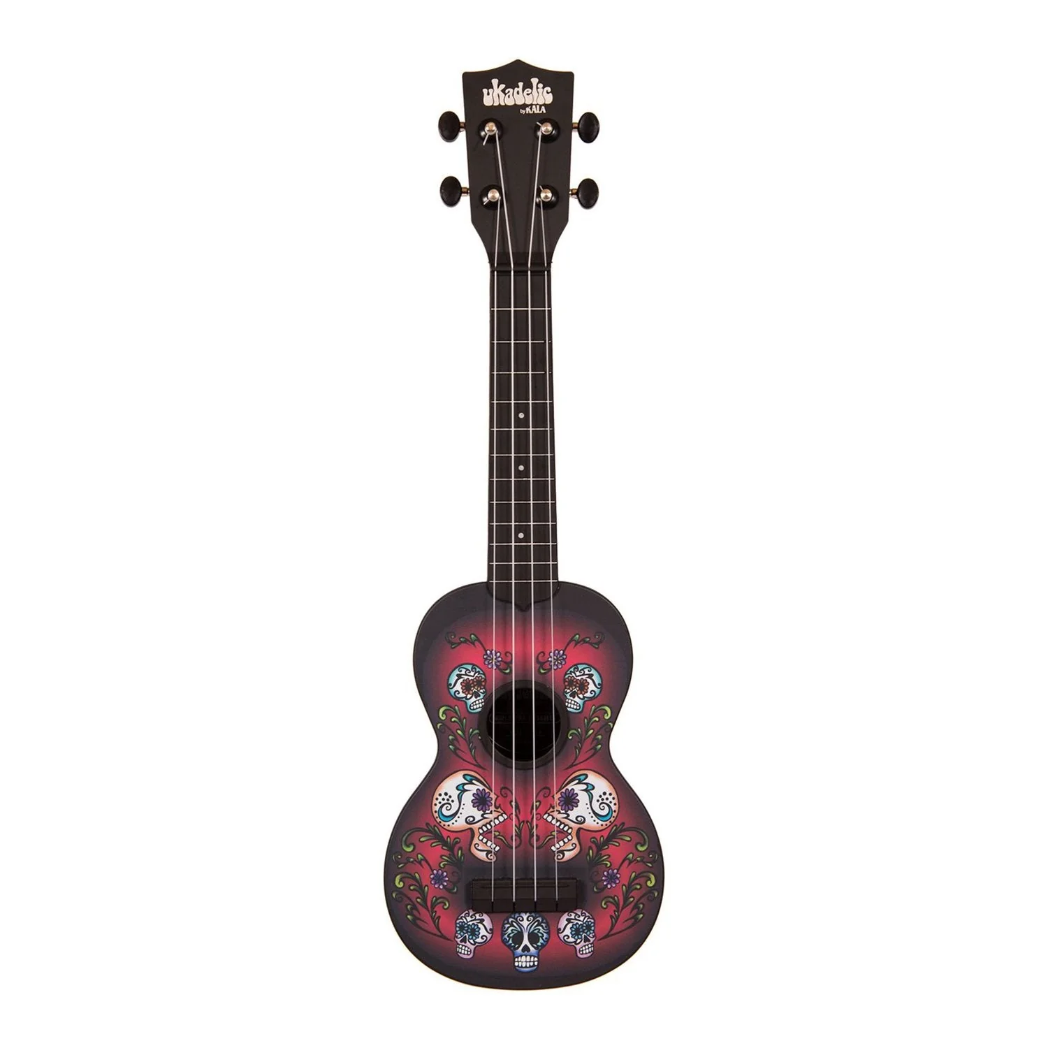 Kala KA-SU-SKULLS Sugar Skulls Soprano Ukadelic Ukulele