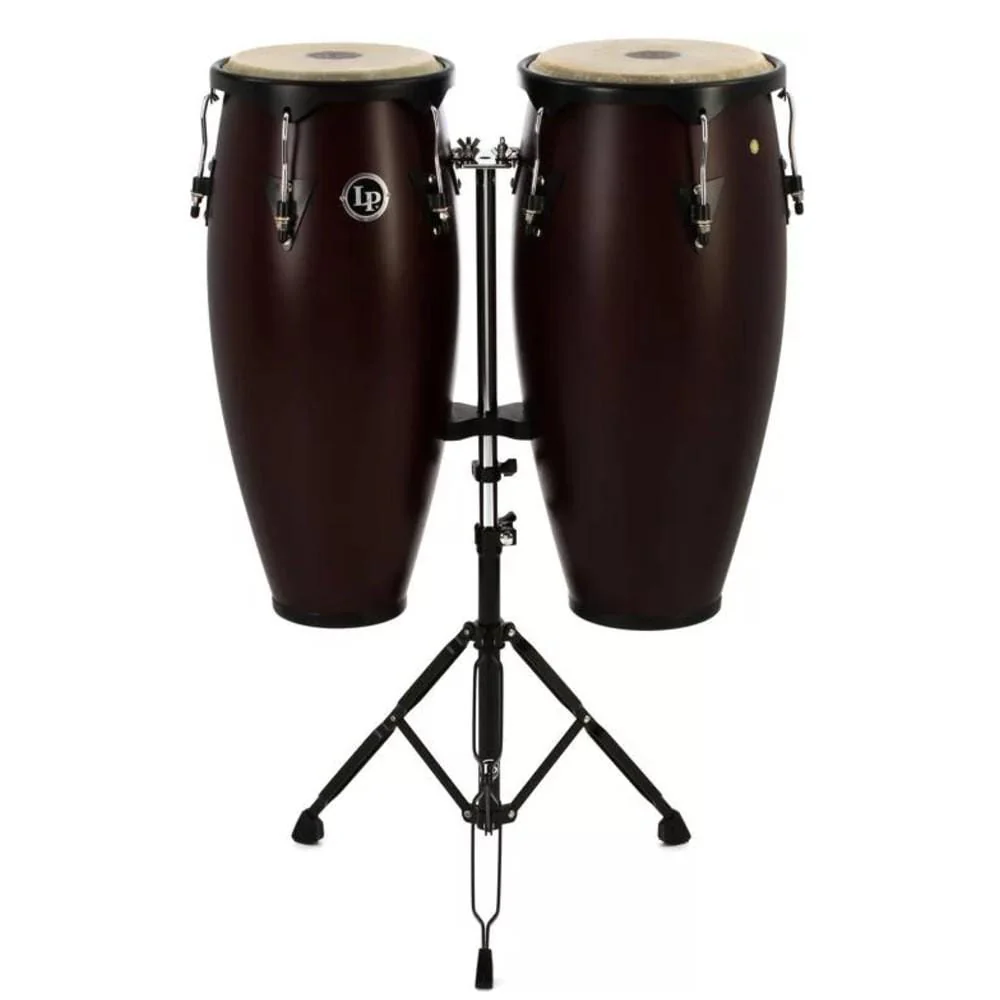 Latin Percussion LP646NY DW City Series Conga Set with Stand - Dark Wood