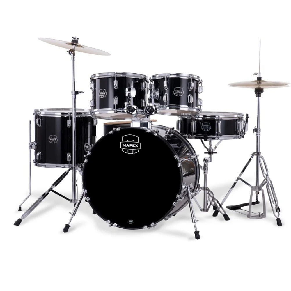 Mapex CM5044FTC Jazz Comet 5 Piece Acoustic Drum Set with Hardware Throne & Cymbals - Image 3