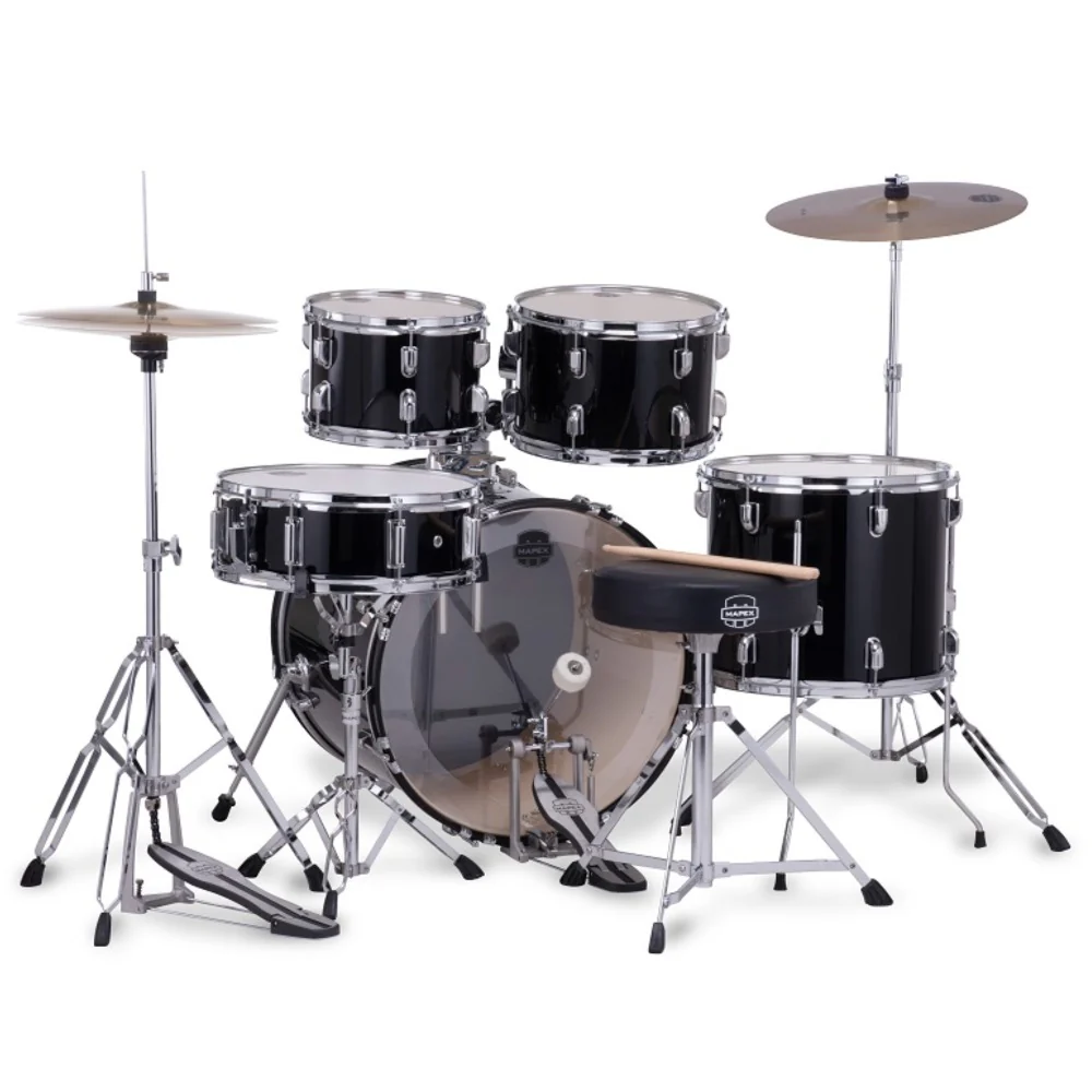 Mapex CM5044FTC Jazz Comet 5 Piece Acoustic Drum Set with Hardware Throne & Cymbals - Image 4