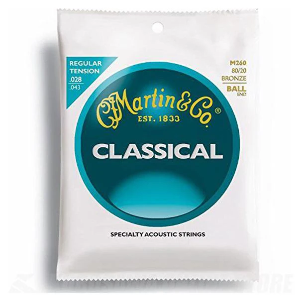 Martin M260 80/20 Bronze Ball End Classical Guitar String - 28-43