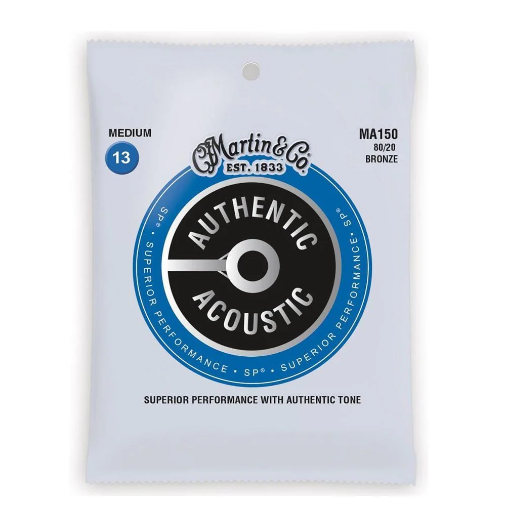 Martin MA150 Original 80/20 Bronze Acoustic Guitar Strings, Medium - 13-56