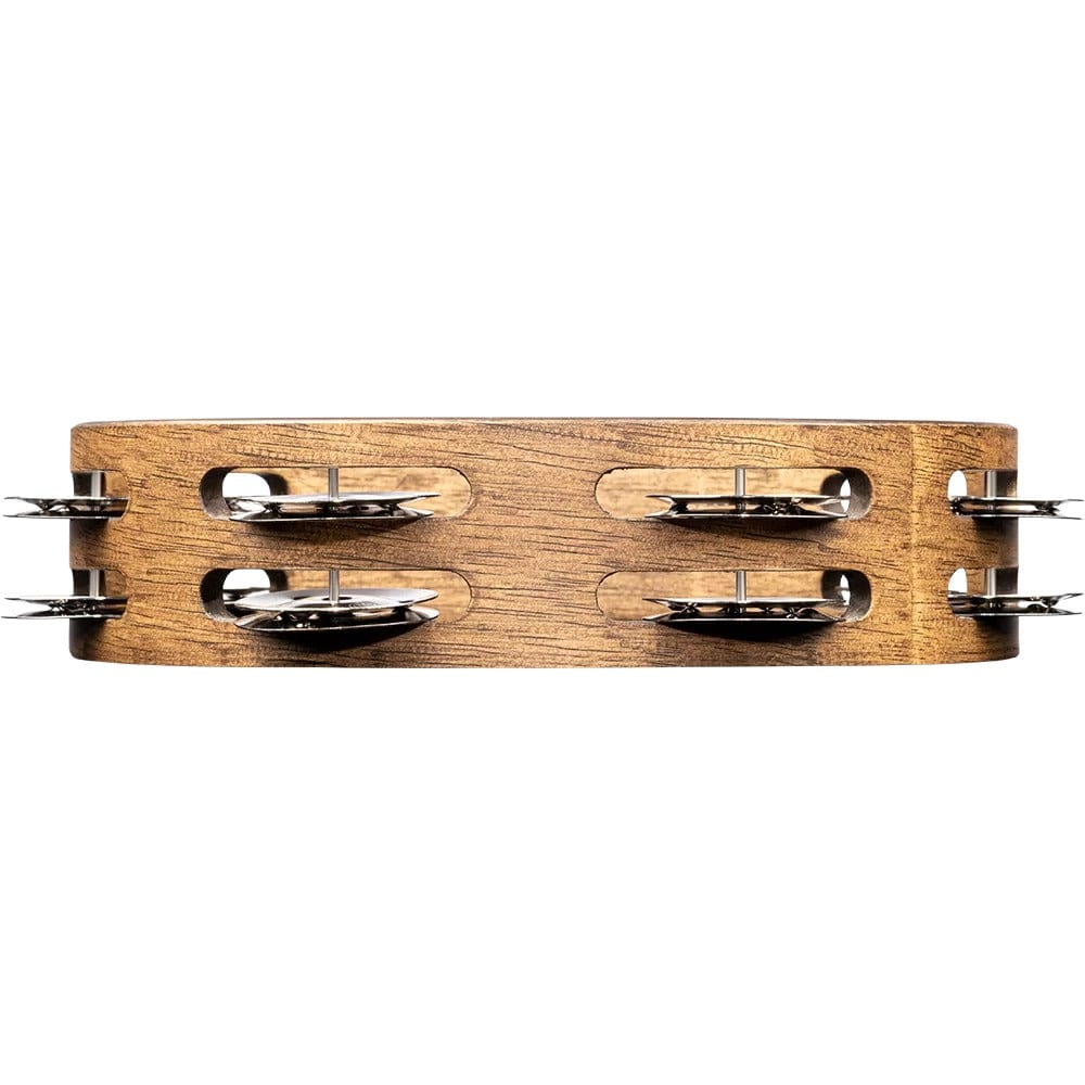 Meinl CTA2WB Compact Wood Series Stainless Steel Jingles 2 Rows Tambourine - Walnut Brown - Image 6