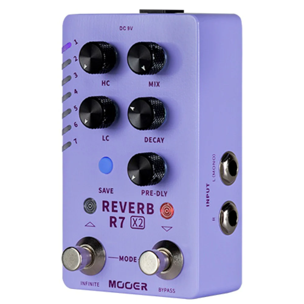 Mooer R7 Reverb X2 Dual Footswitch Stereo Reverb Pedal - Image 2