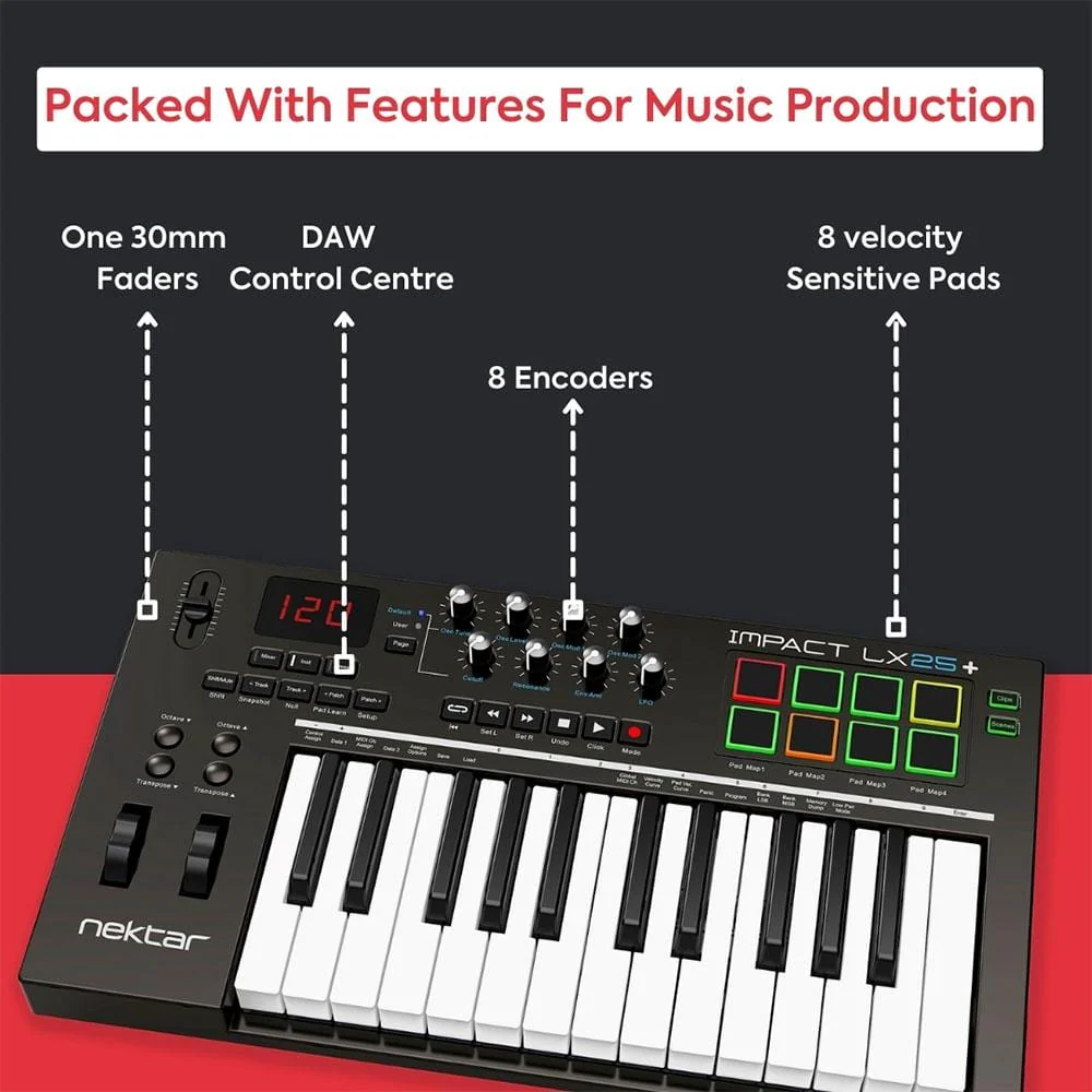 Nektar Impact LX25+ 25-key Midi Keyboard - Open Box - Image 7