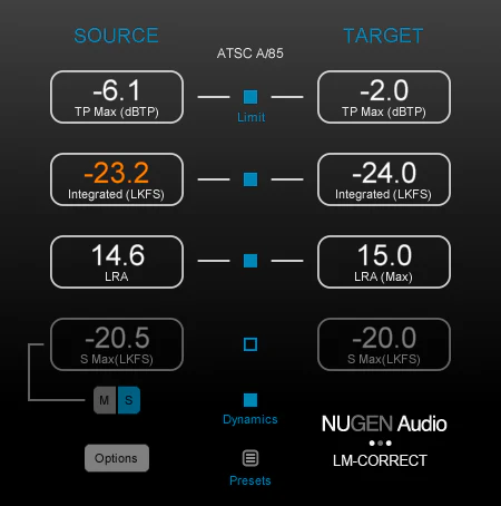 NUGEN LM-Cor w DynApt extension: Loudness Correction Tool – Professional Audio Software & Plugin - Image 2