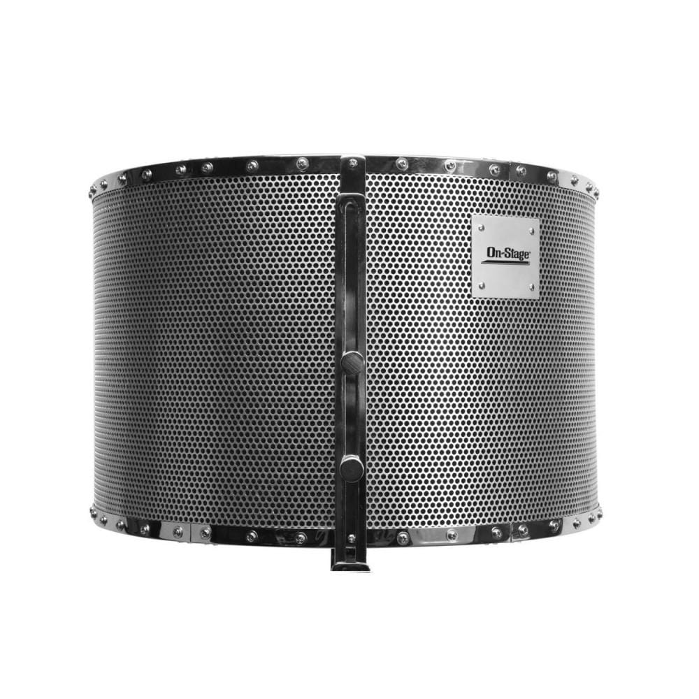 On-Stage ASMS4730 18.5" x 12" Isolation Acoustic Shield - Black & Chrome - Image 2