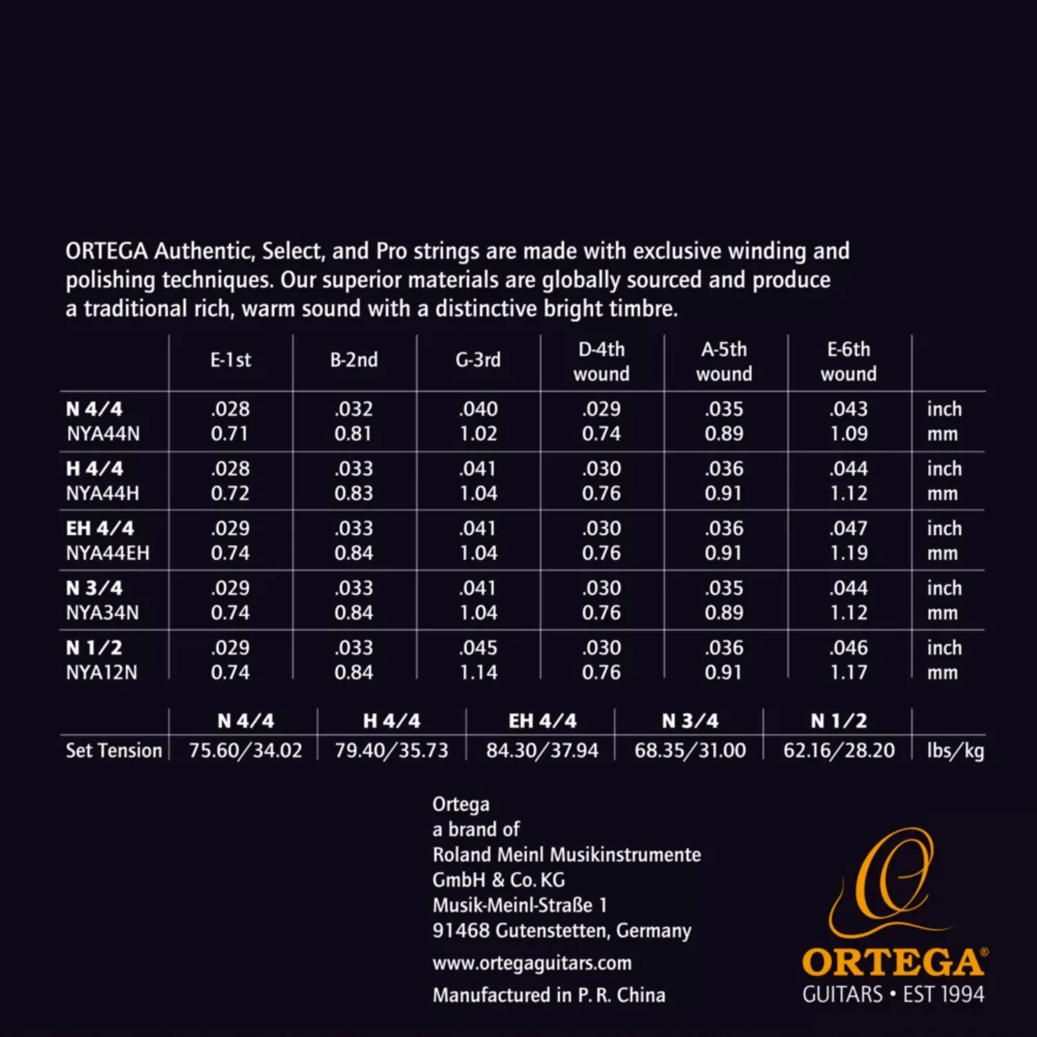 Ortega NYA44N Silver Plated Normal Tension Classical Guitar Strings - Image 2