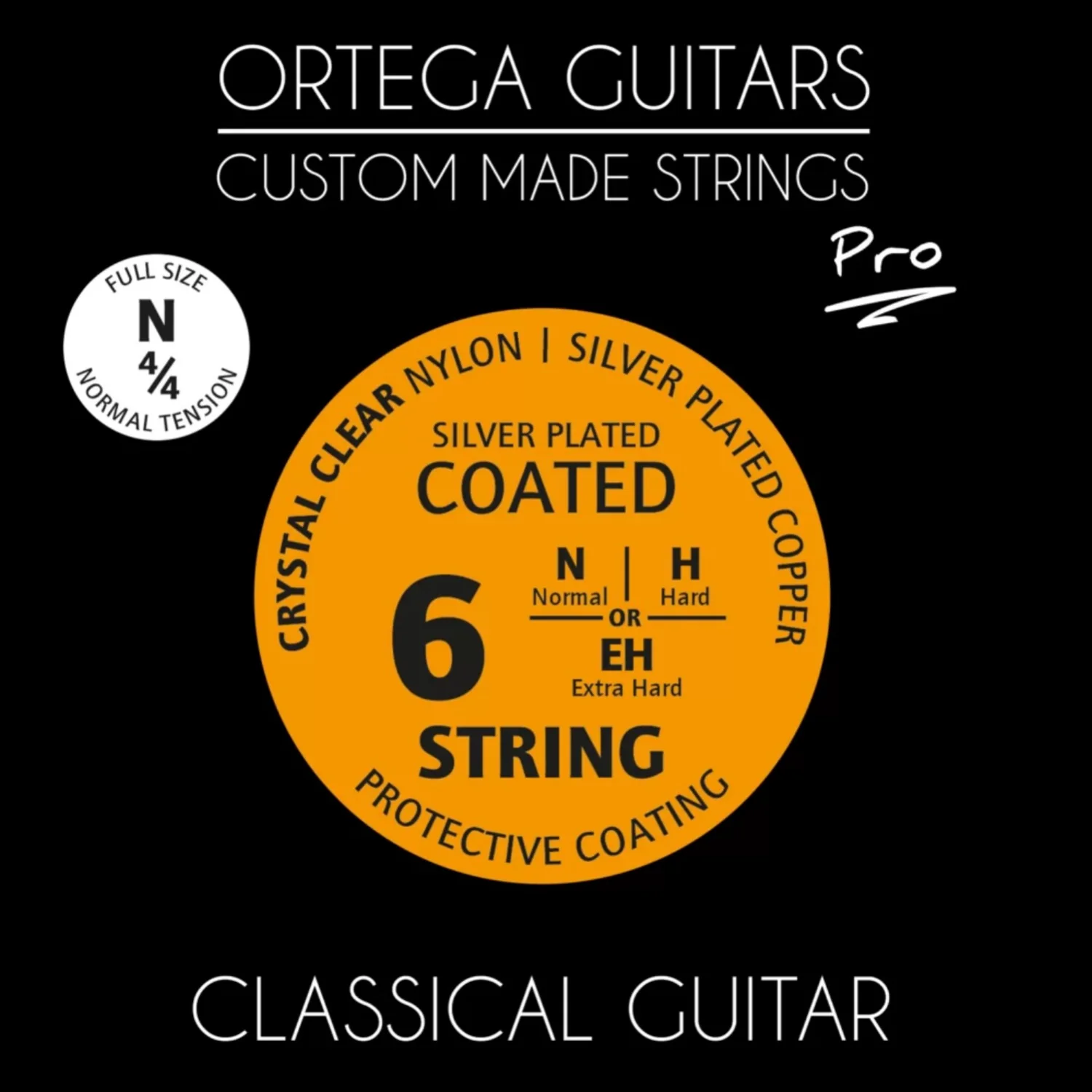 Ortega NYP44N Silver Plated Normal Tension Classical Guitar Strings
