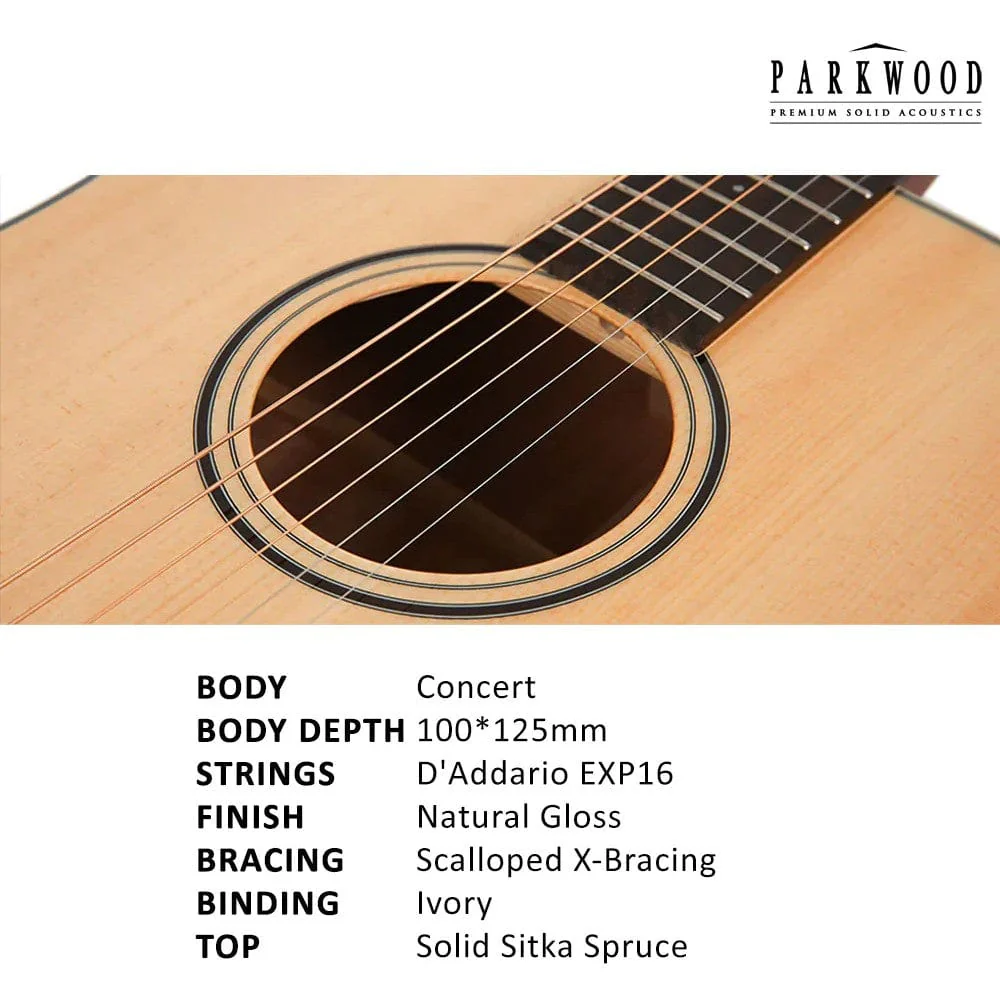 Parkwood S23 GT Modern Concert Acoustic Guitar with Gigbag - Image 3