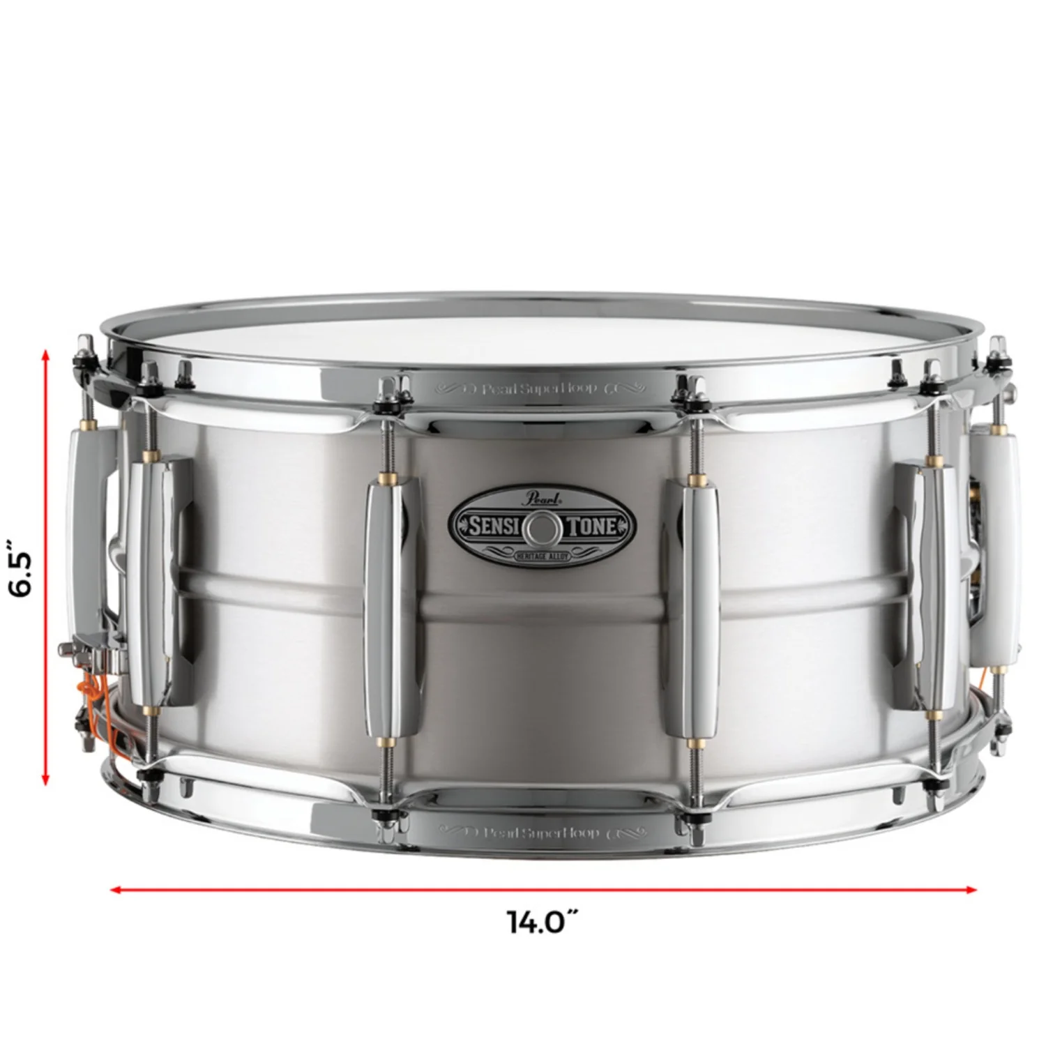 Pearl Sensitone Heritage Alloy Aluminum Snare Drum - Image 6