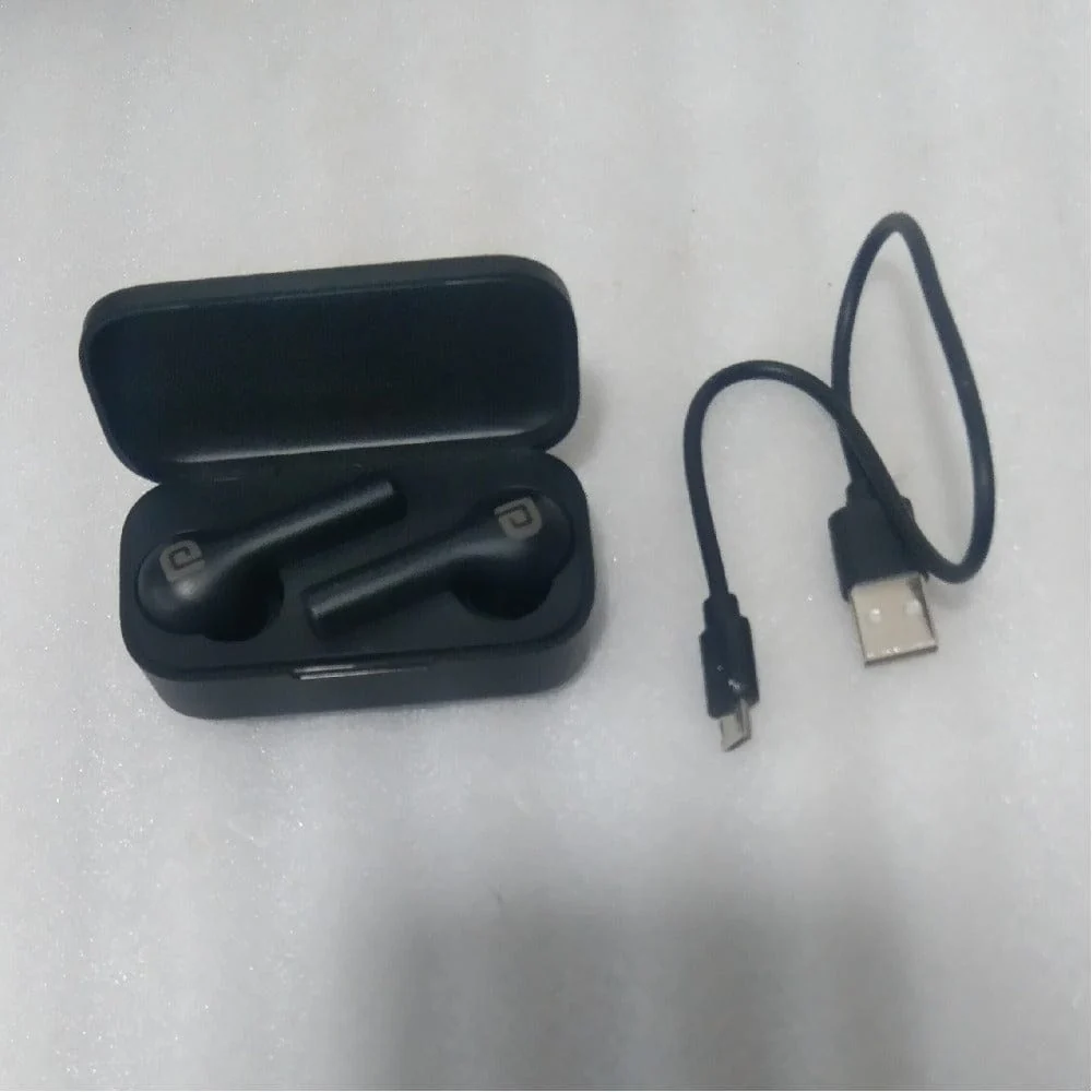 Portronics POR-1050 Harmonics Twins II True Wireless Stereo Bluetooth Earbuds- Black - Open Box B Stock - Image 2
