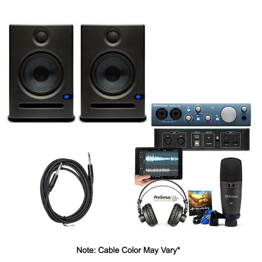 PreSonus AudioBox iTwo Studio Audio Interface Bundle With Presonus Eris E3.5 Monitor Speakers And Instrument Cables - Image 3