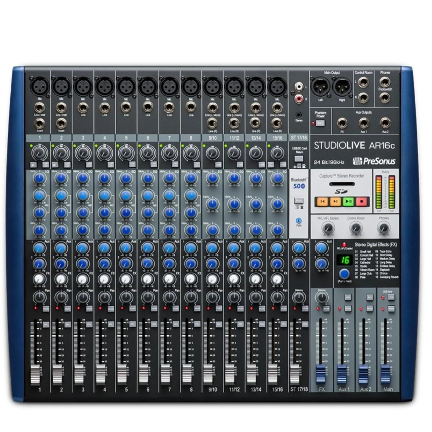 PreSonus StudioLive AR16c USB-C 18-Channel Hybrid Performance and Recording Mixer Audio Interface