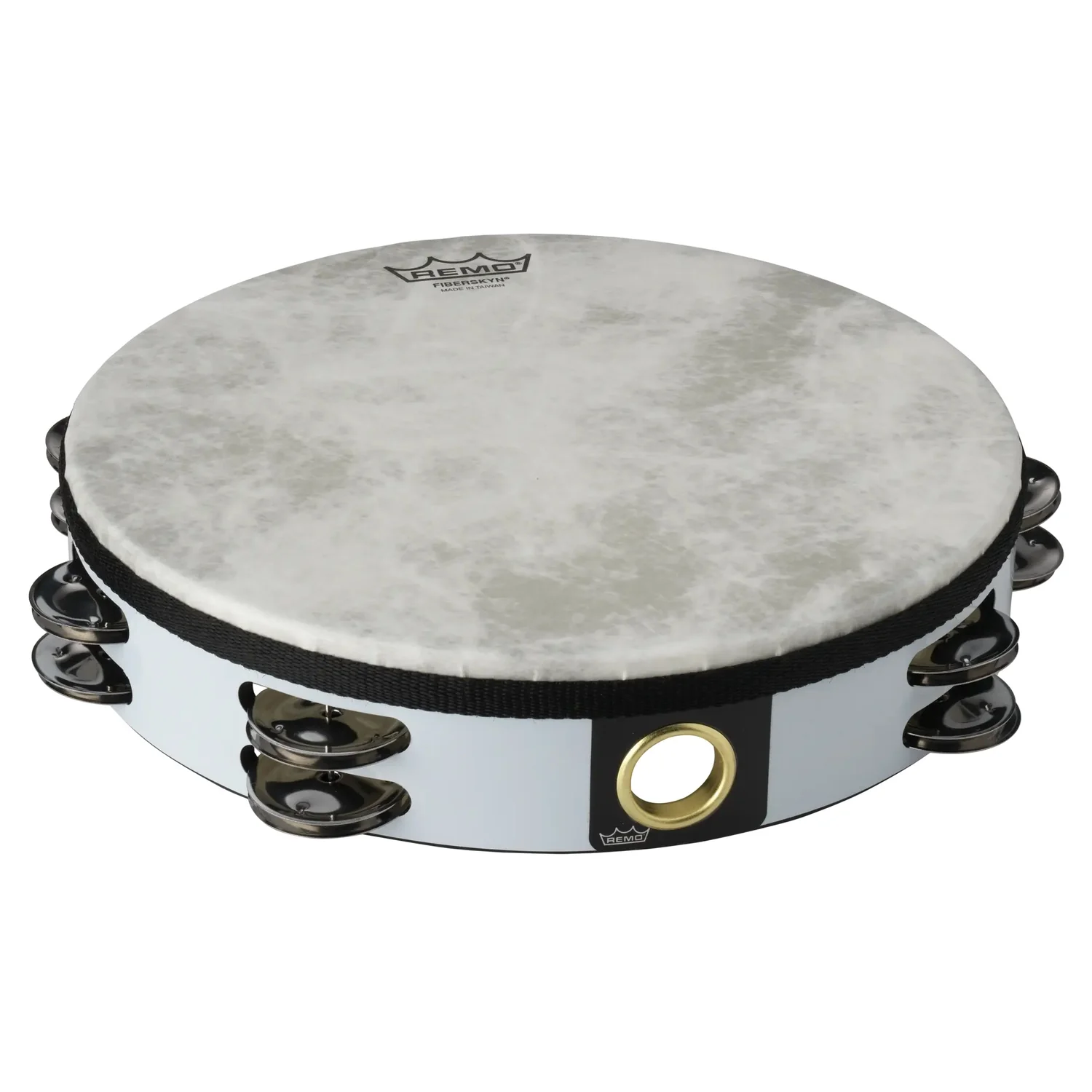 Remo TA-5210-00 10" Fiberskyn Tambourine - Quadura White