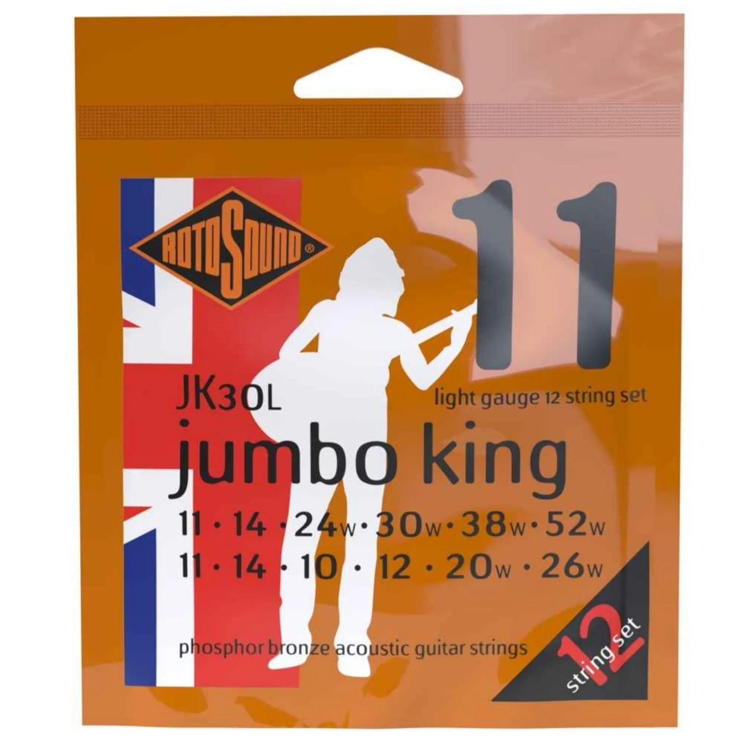 Rotosound JK30L Jumbo King Phosphor Bronze Light 12 Acoustic Guitar String