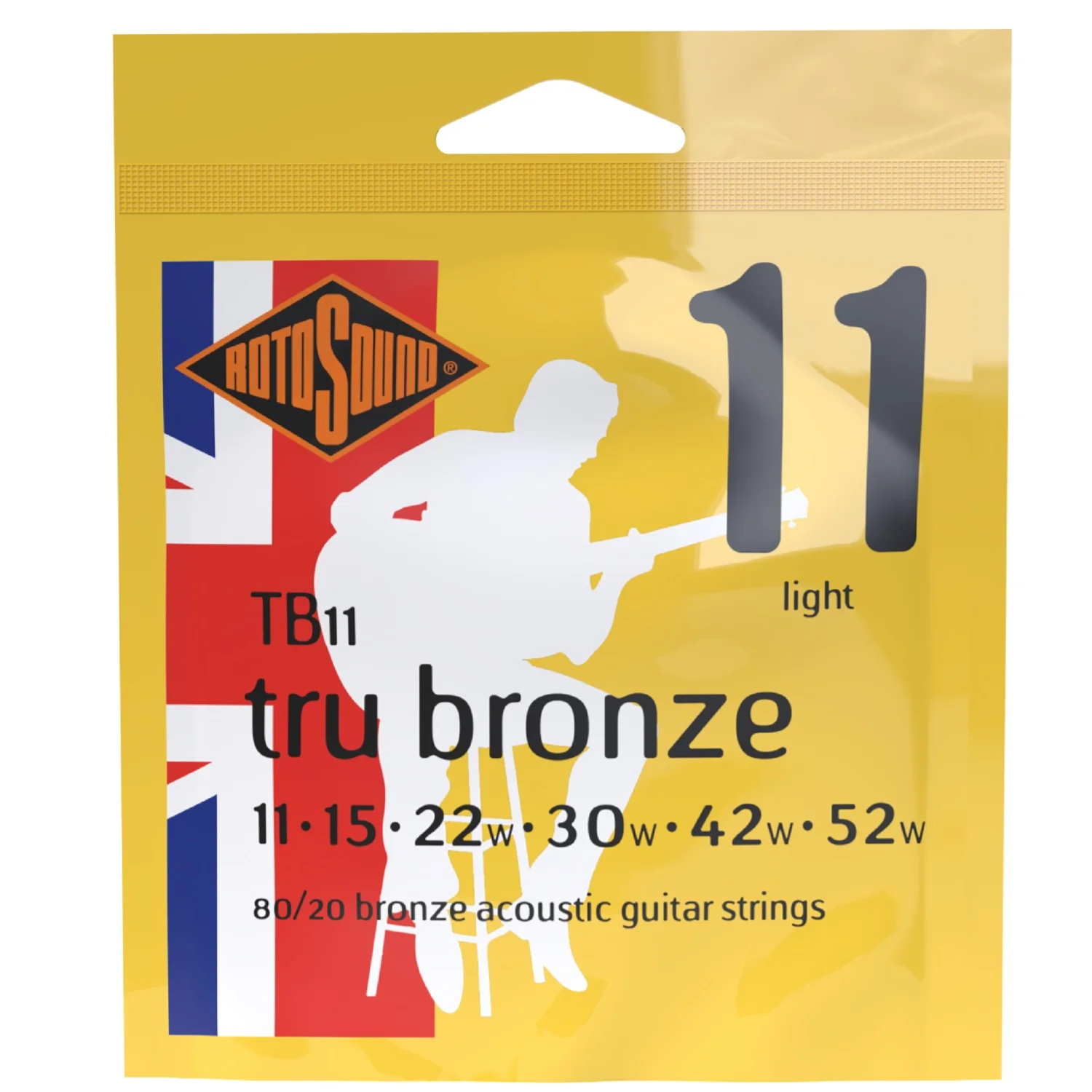 Rotosound Tru Bronze TB11 Brass Alloy Acoustic Guitar Strings - 11-52