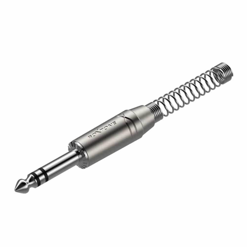 Roxtone RJ3PP-NN 6.3mm Stereo Plug Nickel Plated Shell with Nickel Plated Contacts Connector