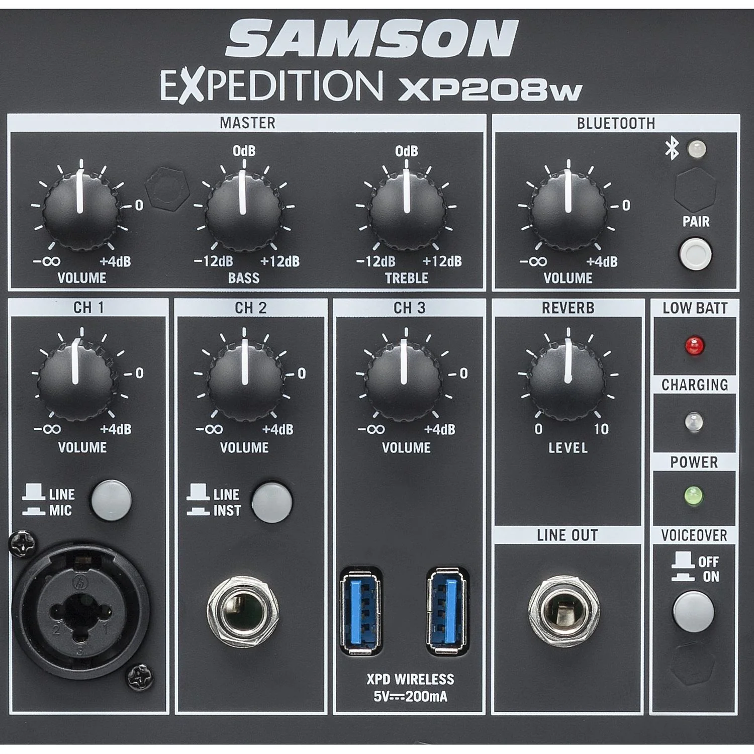 Samson Expedition XP208w - Rechargeable Portable PA with Handheld Wireless System and Bluetooth - Image 4