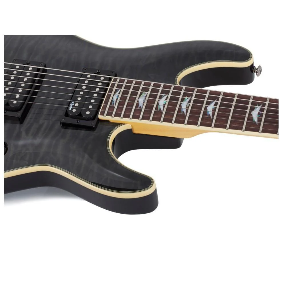 Schecter Omen Extreme 7 Electric Guitar - See Thru Black - Image 3