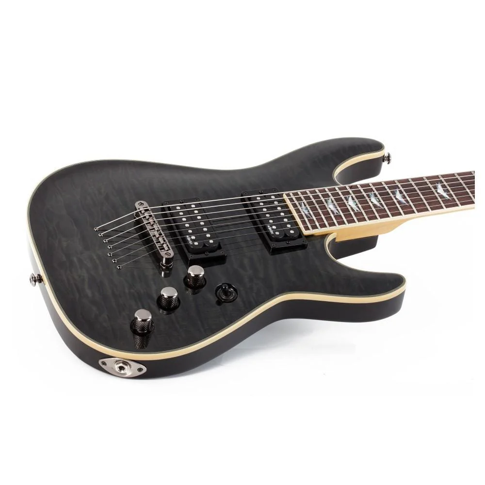 Schecter Omen Extreme 7 Electric Guitar - See Thru Black - Image 4