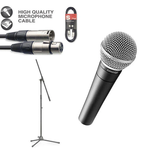 Shure SM58-LC Dynamic Cardioid Professional Vocal Microphone Bundle