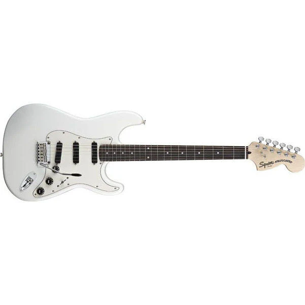 Squier by Fender Deluxe Hot Rails Stratocaster, Rosewood Fretboard - Olympic White