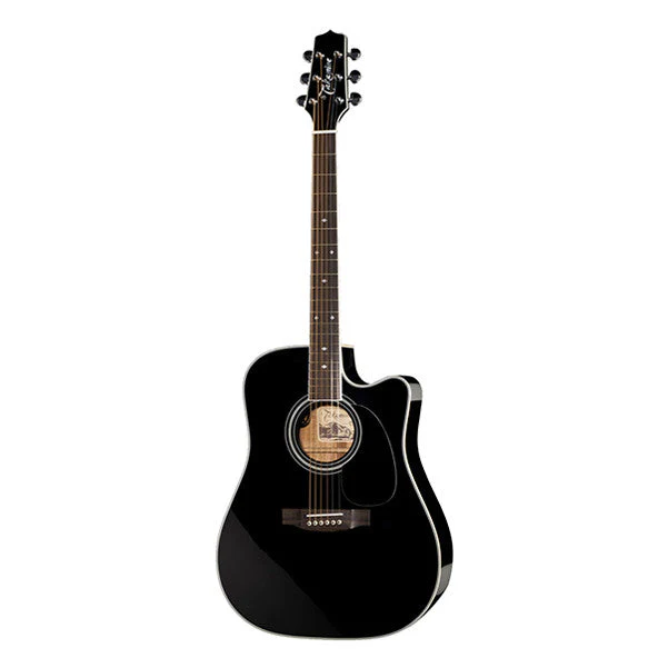 Takamine EF341SC Dreadnought Cutaway Electro Acoustic Guitar - Black High Gloss
