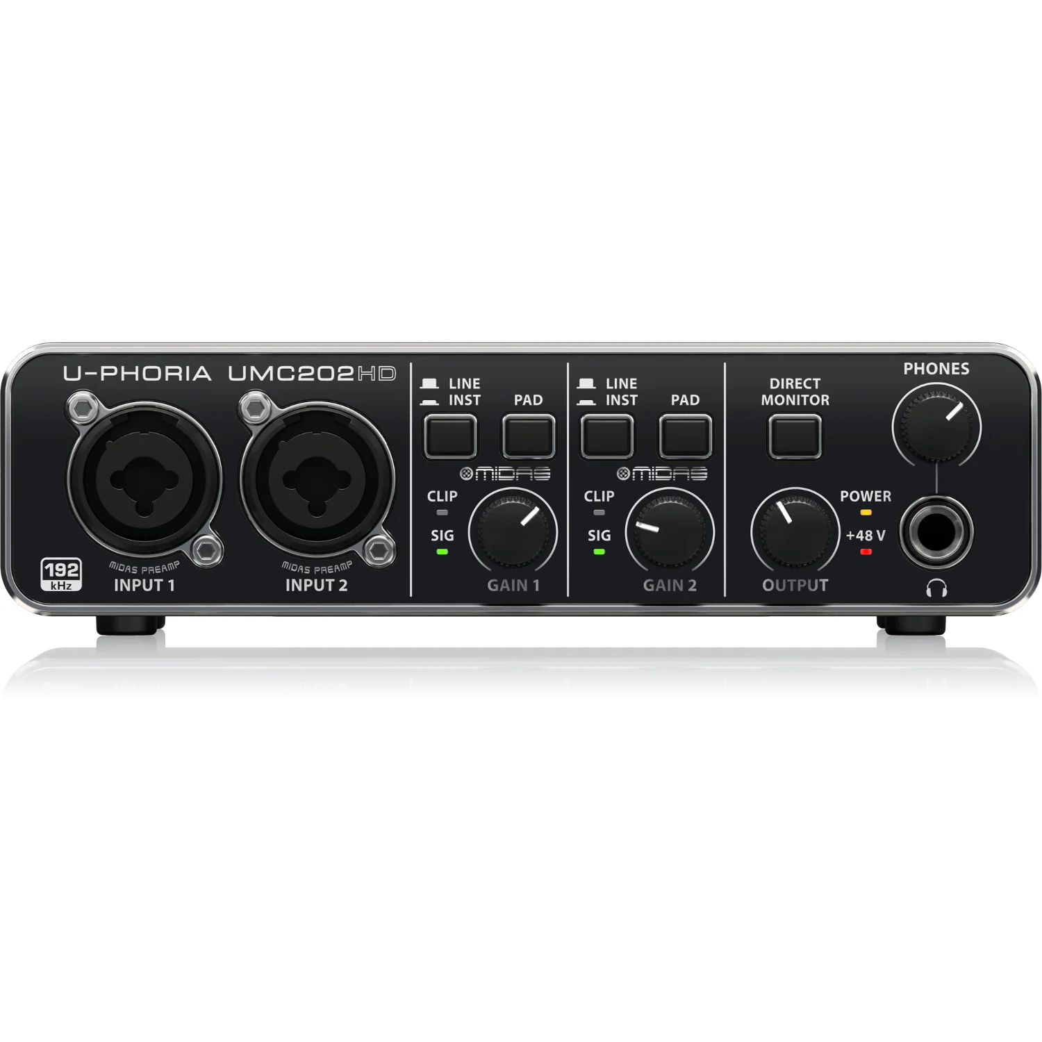 Behringer U-PHORIA UMC202HD Audio Interface with Midas Pre Amplifier