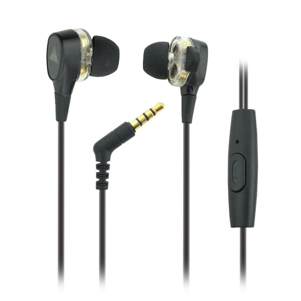 Vault Buds Duo Dual Driver Earphones with In-line Mic & 3D Stereo Sound for iPhone, Android Phones, Tablets, PC & Laptop