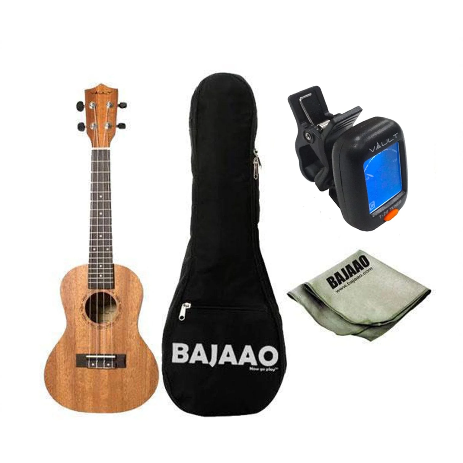 Vault UK-100C Concert Ukulele With Gig Bag, Polishing Cloth And Tuner
