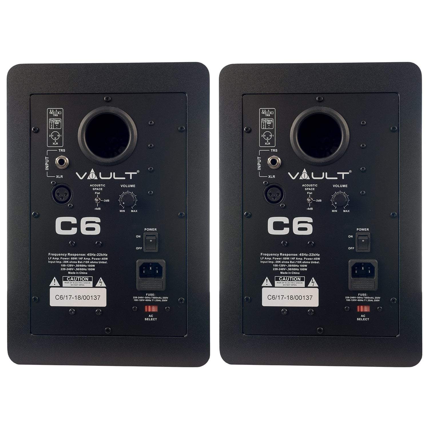 Vault C6 6" Powered Studio Monitors With Isolation Foam Pads - Pair - Open Box - Image 4
