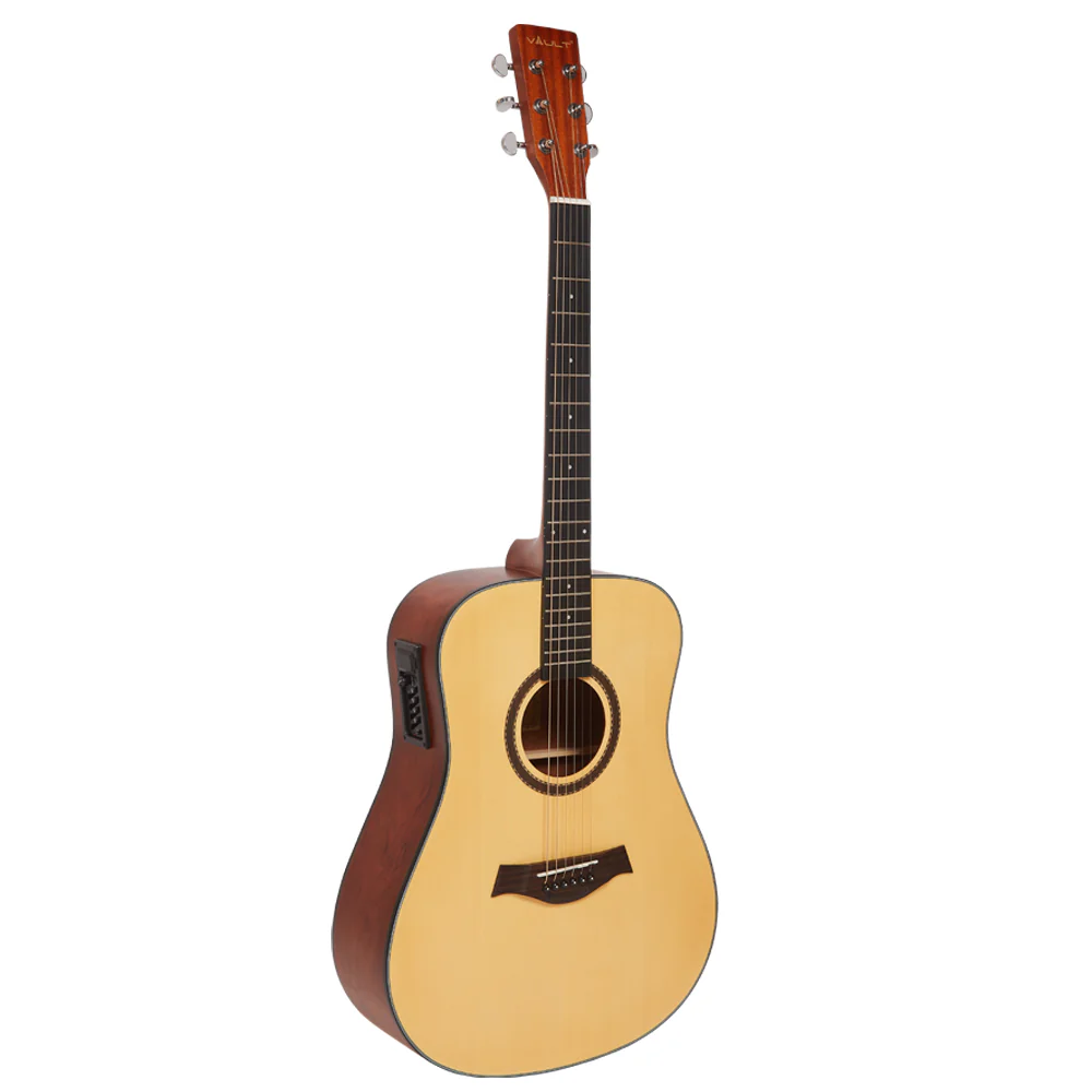 Vault DA25CE Dreadnought Shape Electro- Acoustic Guitar with Bubinga Back and Sides - Image 2
