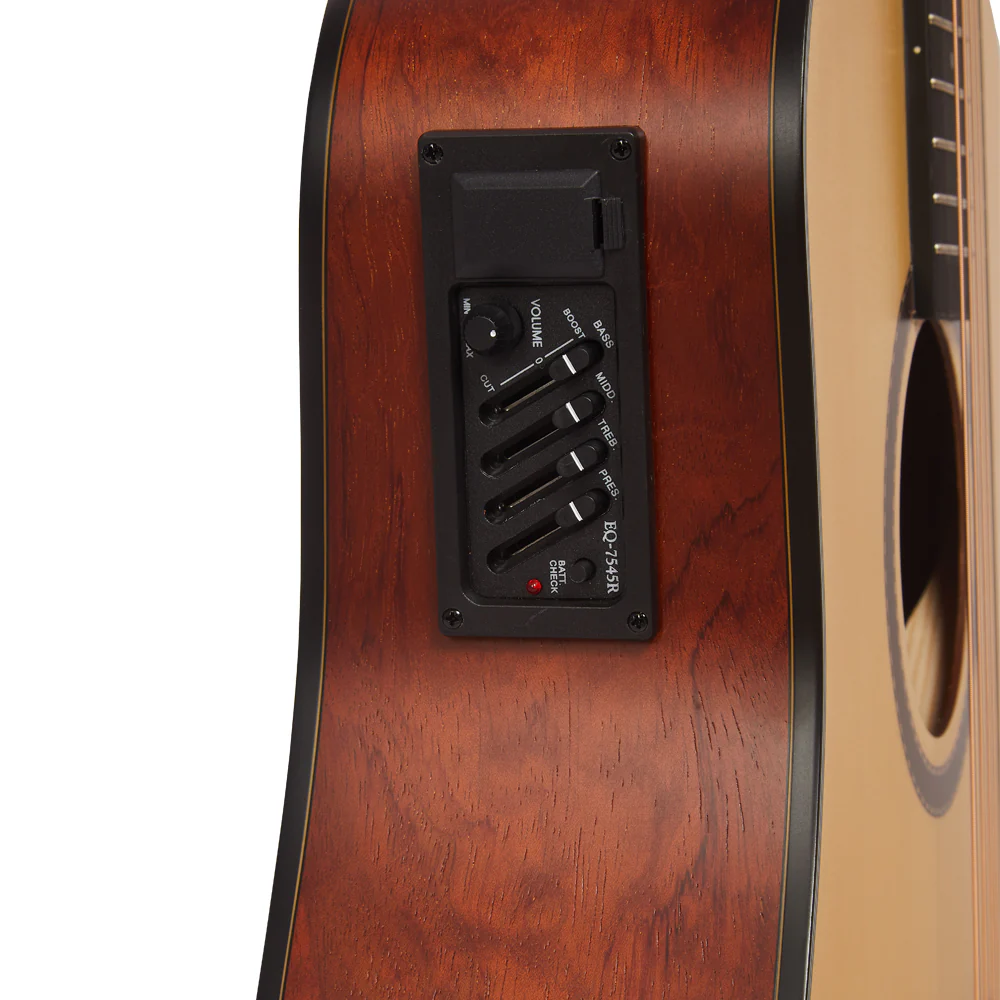 Vault DA25CE Dreadnought Shape Electro- Acoustic Guitar with Bubinga Back and Sides - Image 4