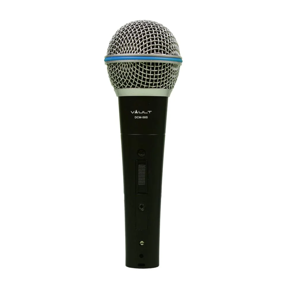 Vault DCM-58S Dynamic Cardioid Microphone with Switch, Mic Clip and XLR cable - Open Box